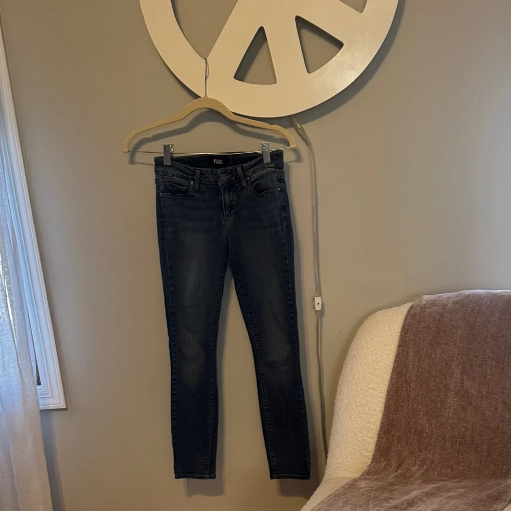 PAIGE Verdugo Dark Indigo High-Rise Skinny Jeans - Picture 4 of 5